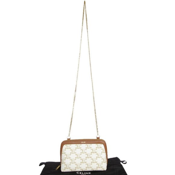 CELINE Brown Leather Shoulder Bag - Picture 1 of 5